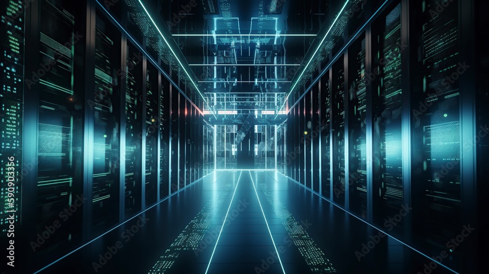 illustration, technology with global internet network, ai generative illustration, technology with global internet network, ai generative