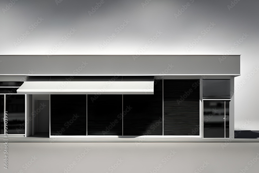 AI generated render of a storefront facade template , commercial AI generated render of a storefront facade template , commercial