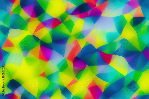 Seamless texture of multi coloured background. Abstract watercolour geometric shapes. Generative AI