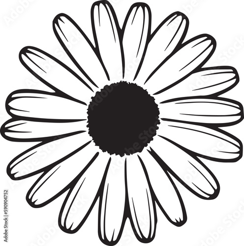 Daisy silhouette vector illustration , SVG