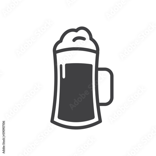 Beer glass vector icon. Beer glass flat sign design. Fresh isolated beer pictogram symbol. UX UI icon