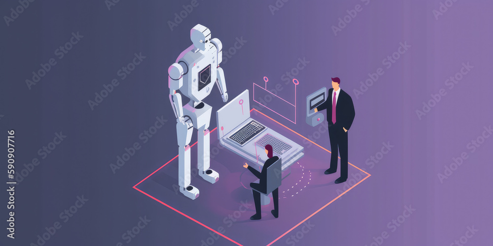 Isometric Vector Design Elements on Gray Background - Generative AI