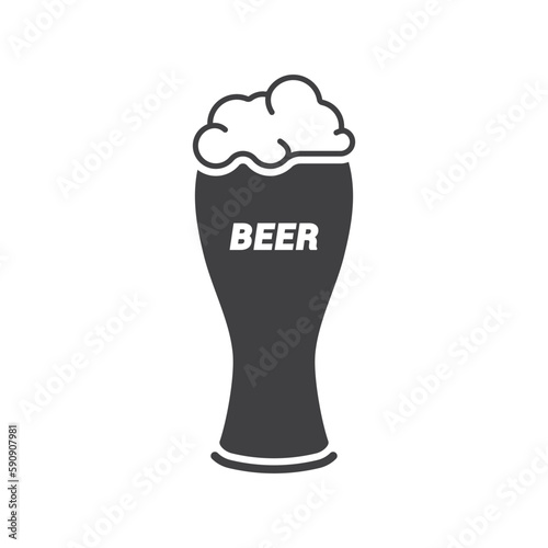 Beer glass vector icon. Beer glass flat sign design. Fresh isolated beer pictogram symbol. UX UI icon