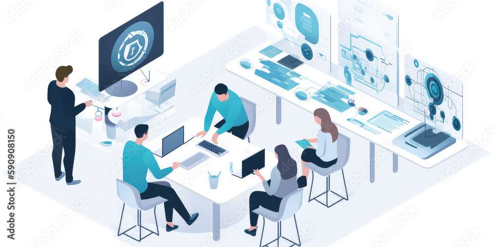 Team of Researchers Collaborating, Analyzing Data & Conducting Experiments - Generative AI Team of Researchers Collaborating, Analyzing Data & Conducting Experiments - Generative AI