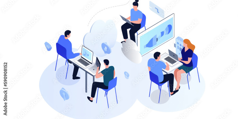 Collaborative Research Team Analyzing Data & Brainstorming in Well-Lit Workspace - Generative AI Collaborative Research Team Analyzing Data & Brainstorming in Well-Lit Workspace - Generative AI
