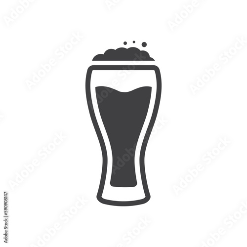 Beer glass vector icon. Beer glass flat sign design. Fresh isolated beer pictogram symbol. UX UI icon