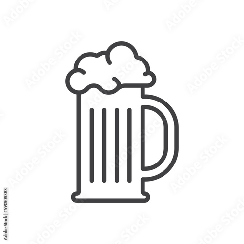 Beer glass vector icon. Beer glass flat sign design. Fresh isolated beer pictogram symbol. UX UI icon