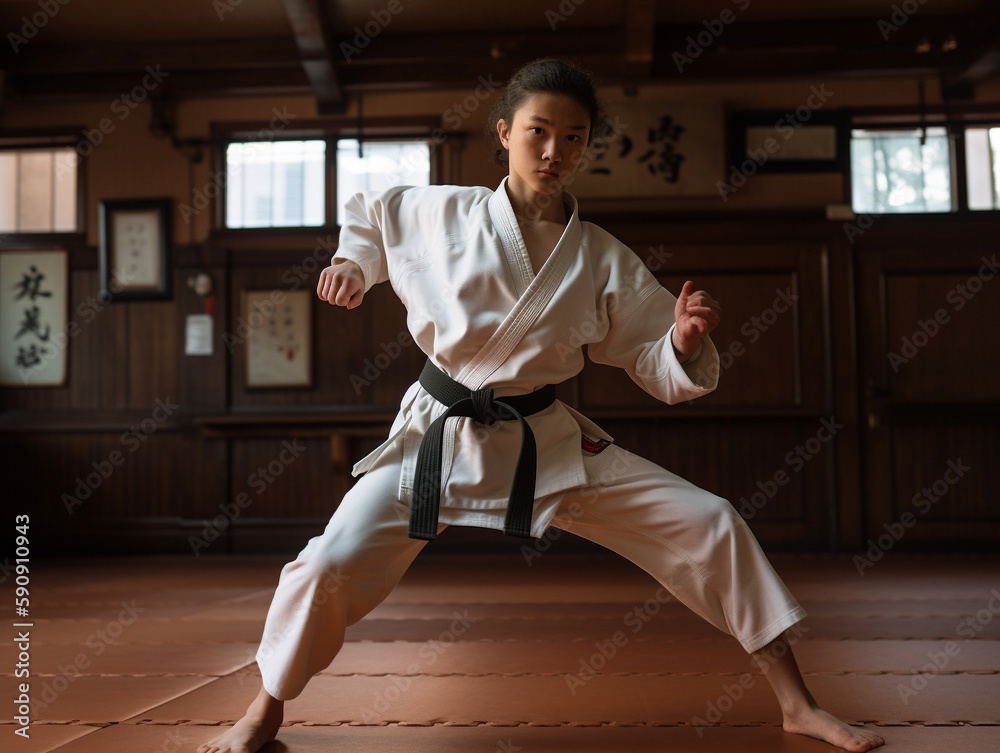 A Young Black Belt Karate Student | Generative AI A Young Black Belt Karate Student | Generative AI
