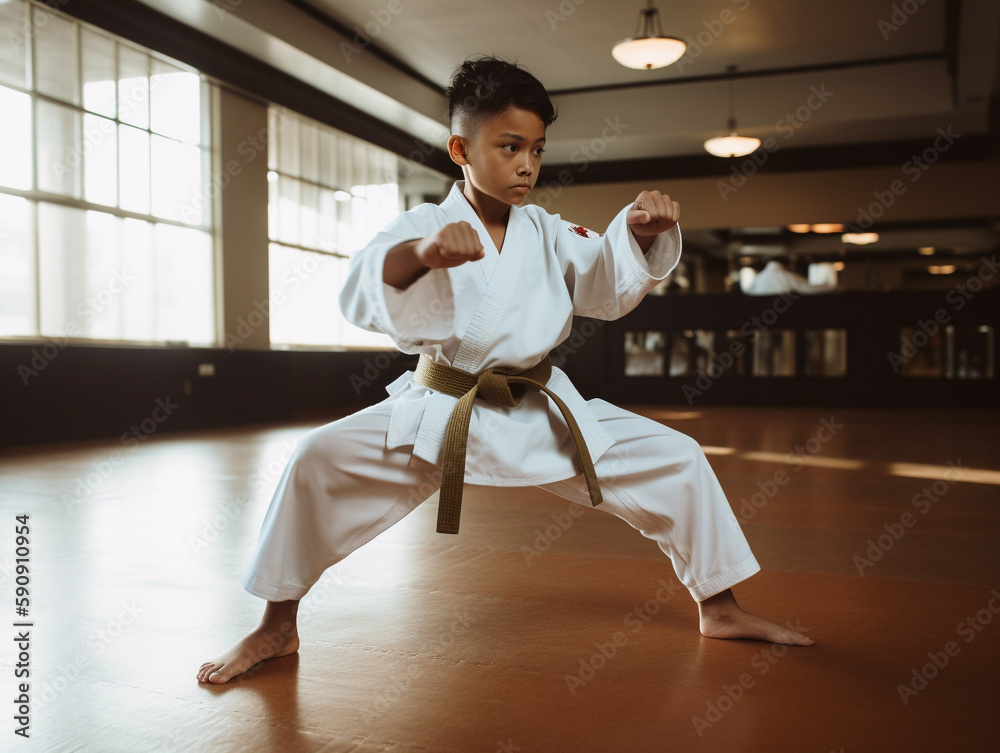 A Young Student Practicing Martial Arts | Generative AI A Young Student Practicing Martial Arts | Generative AI