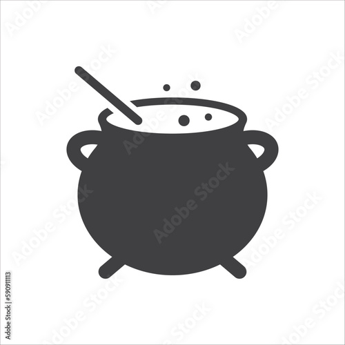 Caldron vector icon. Cauldron vector flat sign design. Cauldron symbol pictogram. UX UI icon