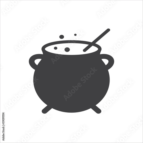 Caldron vector icon. Cauldron vector flat sign design. Cauldron symbol pictogram. UX UI icon