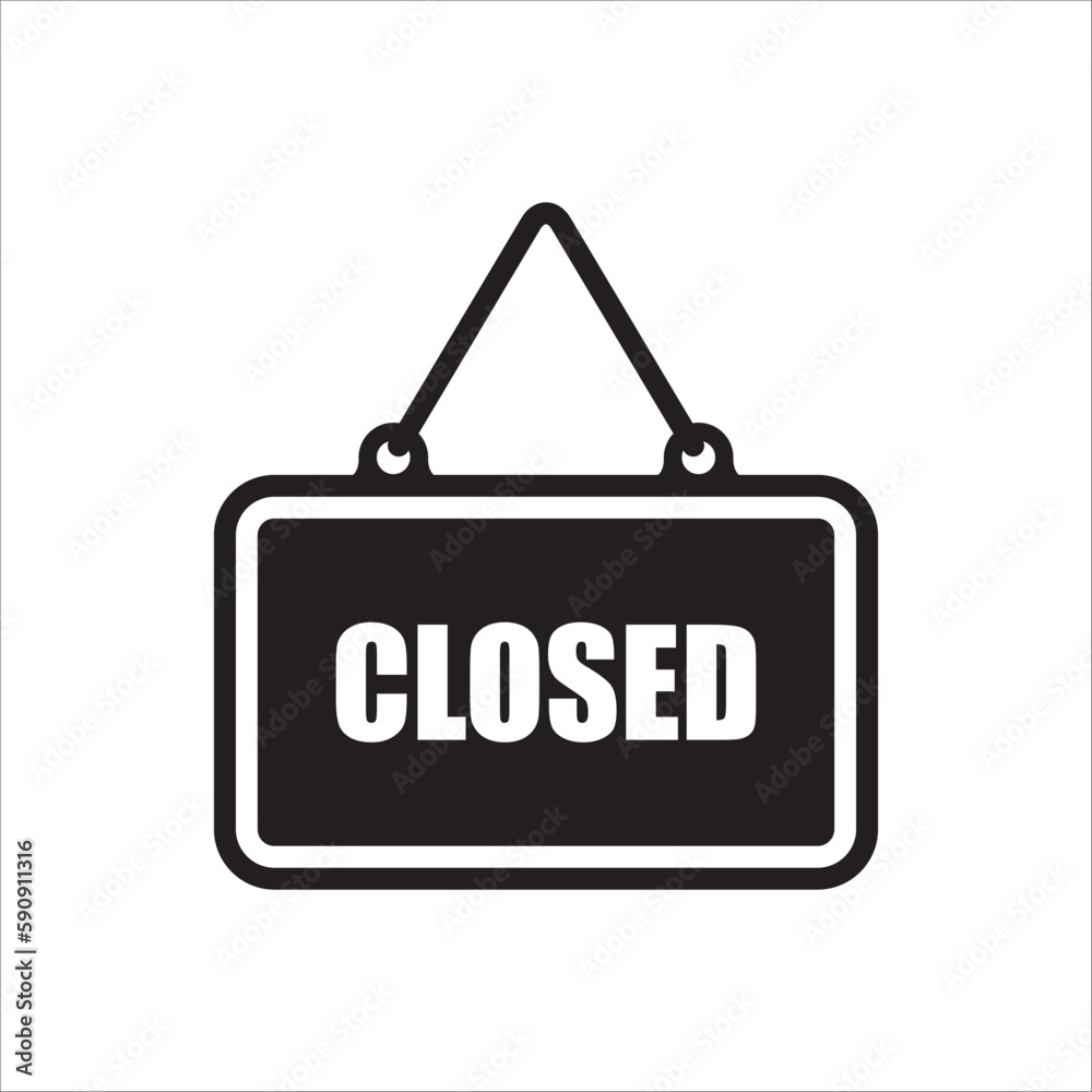 Closed vector icon. Closed flat sign design. Closed symbol pictogram. Illustration of nameplate vector icon. UX UI icon Closed vector icon. Closed flat sign design. Closed symbol pictogram. Illustration of nameplate vector icon. UX UI icon