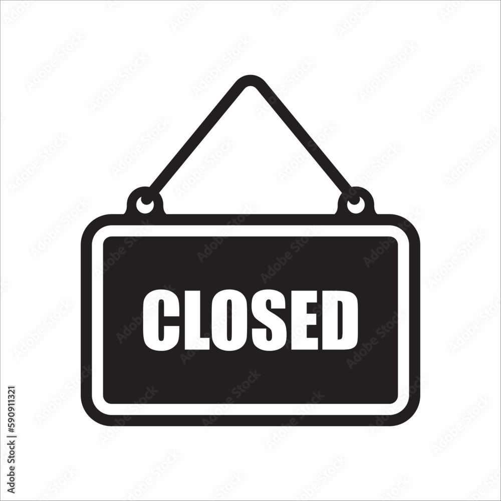 Closed vector icon. Closed flat sign design. Closed symbol pictogram. Illustration of nameplate vector icon. UX UI icon Closed vector icon. Closed flat sign design. Closed symbol pictogram. Illustration of nameplate vector icon. UX UI icon