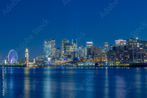 Downtown Montreal Skyline completely illuminated at night © santinovchphoto.com