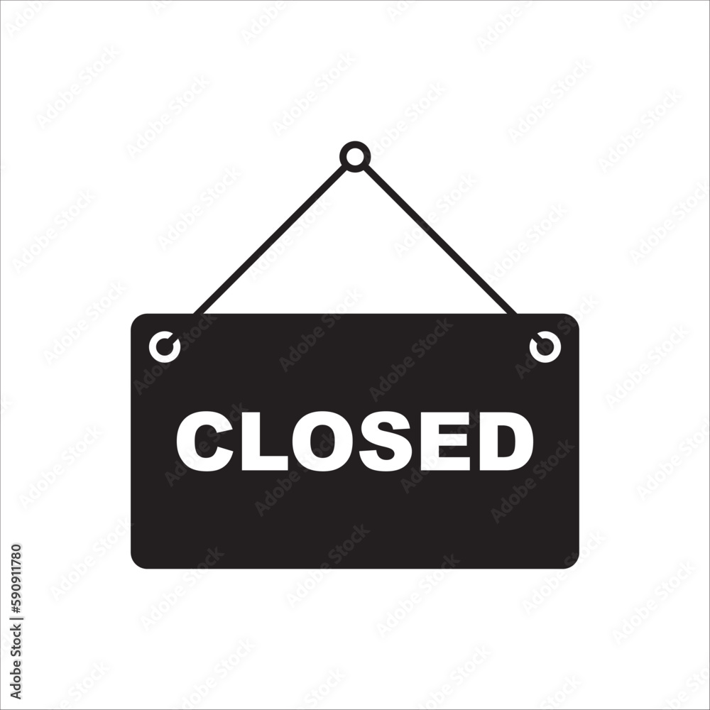 Closed vector icon. Closed flat sign design. Closed symbol pictogram. Illustration of nameplate vector icon. UX UI icon Closed vector icon. Closed flat sign design. Closed symbol pictogram. Illustration of nameplate vector icon. UX UI icon