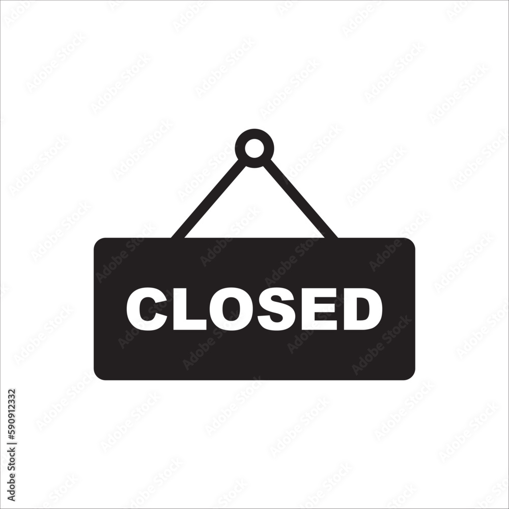 Closed vector icon. Closed flat sign design. Closed symbol pictogram. Illustration of nameplate vector icon. UX UI icon Closed vector icon. Closed flat sign design. Closed symbol pictogram. Illustration of nameplate vector icon. UX UI icon
