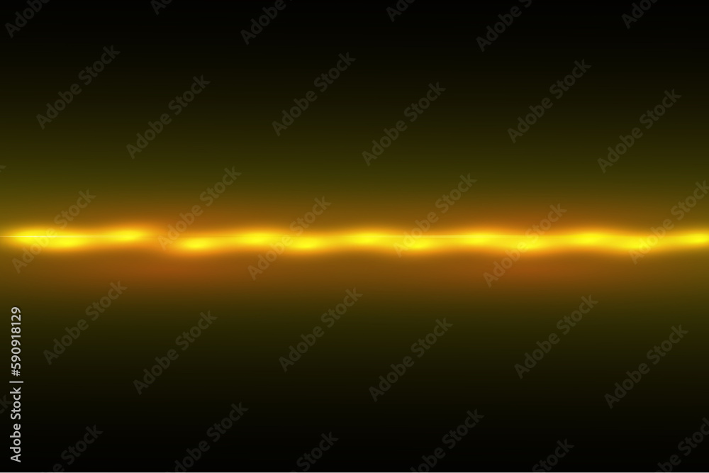 Fluorescent yellow line on black background	