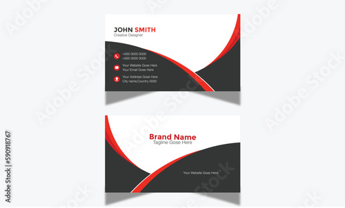 Professional Modern Corporate and Creative Business Card Design Template Double-sided -Horizontal Name Card Simple and Clean Visiting  Card Vector illustration Colorful Business Card