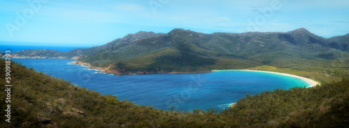 Wineglass bay, one of the most beautiful bay in Freycinet national Park in Tasmania © pink candy