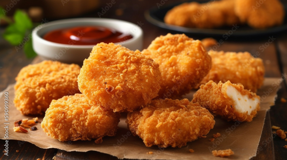 Crispy chicken nuggets Generative AI Crispy chicken nuggets Generative AI