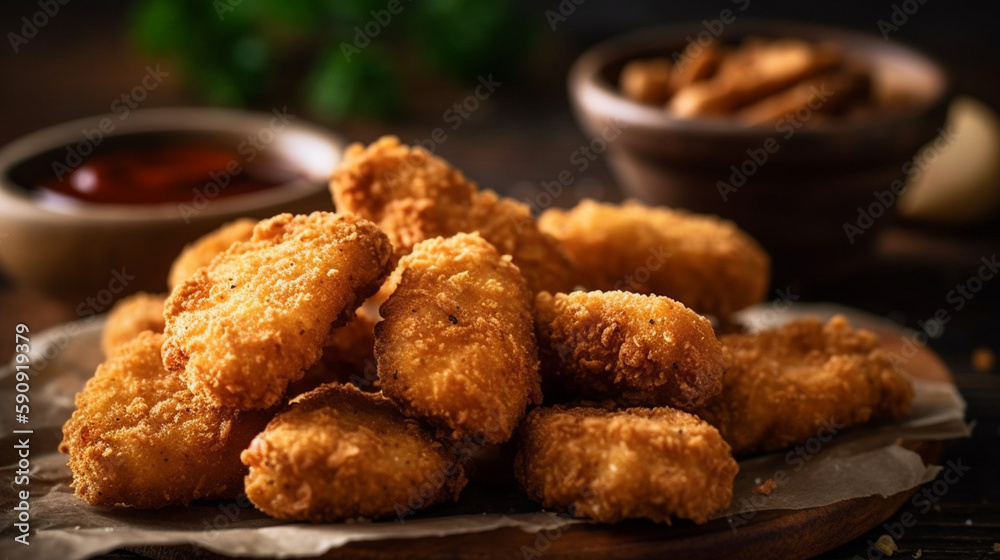 Crispy chicken nuggets Generative AI Crispy chicken nuggets Generative AI