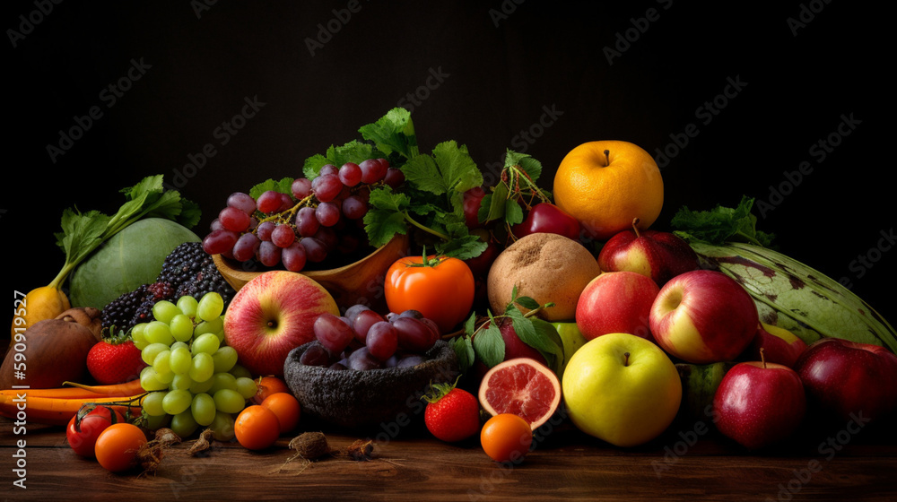 Fruits and vegetables. Generative AI Fruits and vegetables. Generative AI