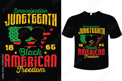 ENCIPATION JUNETEENTH BLACK AMERICAN FREEDOM  T-SHIRT DESIGN, VECTOR ILLUSTRATION.