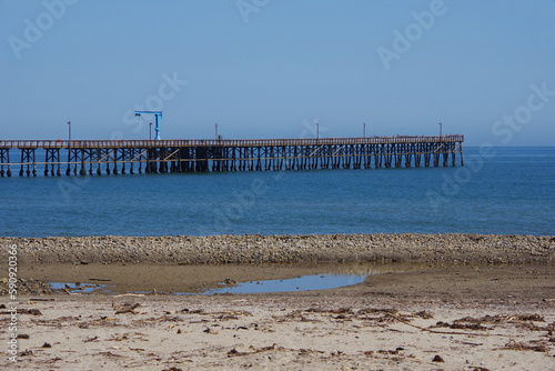 Goleta Pier at the Pacific Ocean in California in springtime