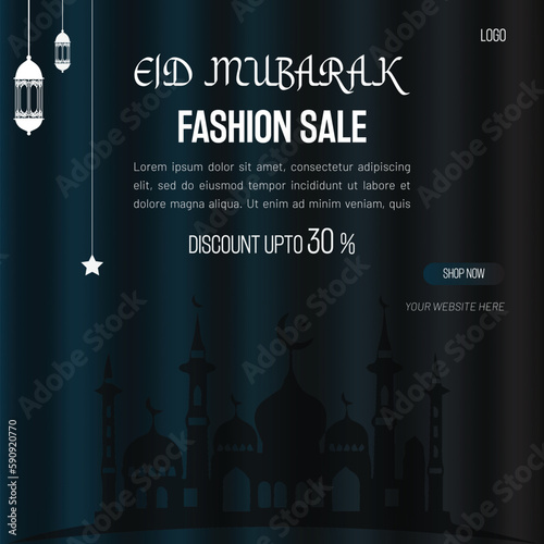 Editable Ramadan Kareem Luxury Eid Mubarak Fashion Sale Social Media Sale Post  Islamic Ornament Background  Ramadan Sale Social Media Banner Web Banner  Square Flyer Template With Photo Space