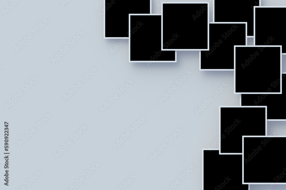 Many photos with isolated black space. Template for photography. Memories images. 3d render Many photos with isolated black space. Template for photography. Memories images. 3d render