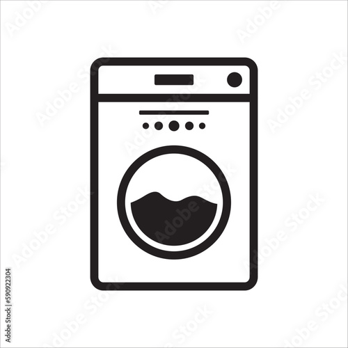 Washer vector icon. Washer flat sign design. Wash machine symbol pictogram. UX UI icon