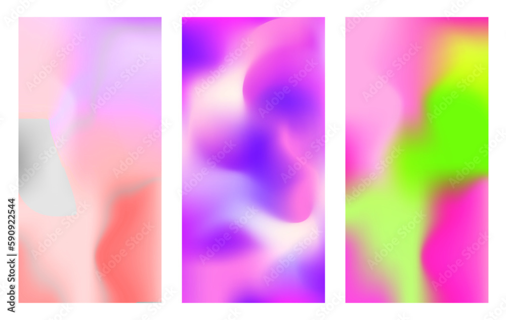 Obraz premium Set gradientY2K. Background. Pastel colors. Pink, blue, green, purple.