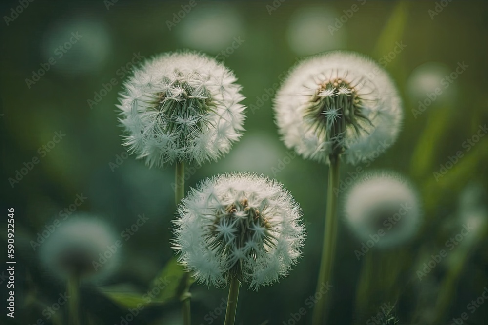 meadow full of bright yellow dandelions. Generative AI meadow full of bright yellow dandelions. Generative AI