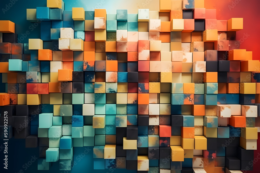 A Playful Collage of Shapes and Colors. Generative AI A Playful Collage of Shapes and Colors. Generative AI