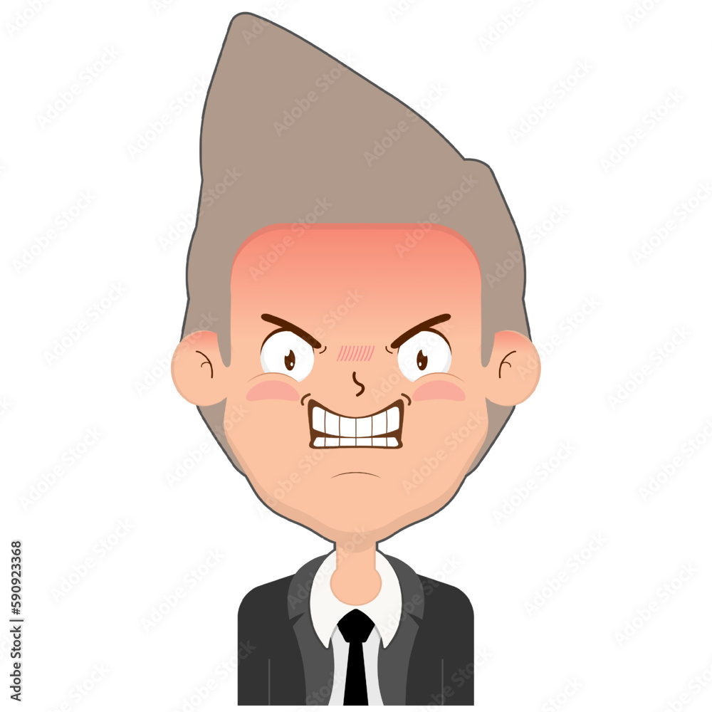 business man angry face cartoon cute business man angry face cartoon cute