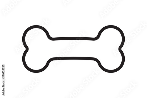 Bone outline icon. Bone for pet dog. Vector