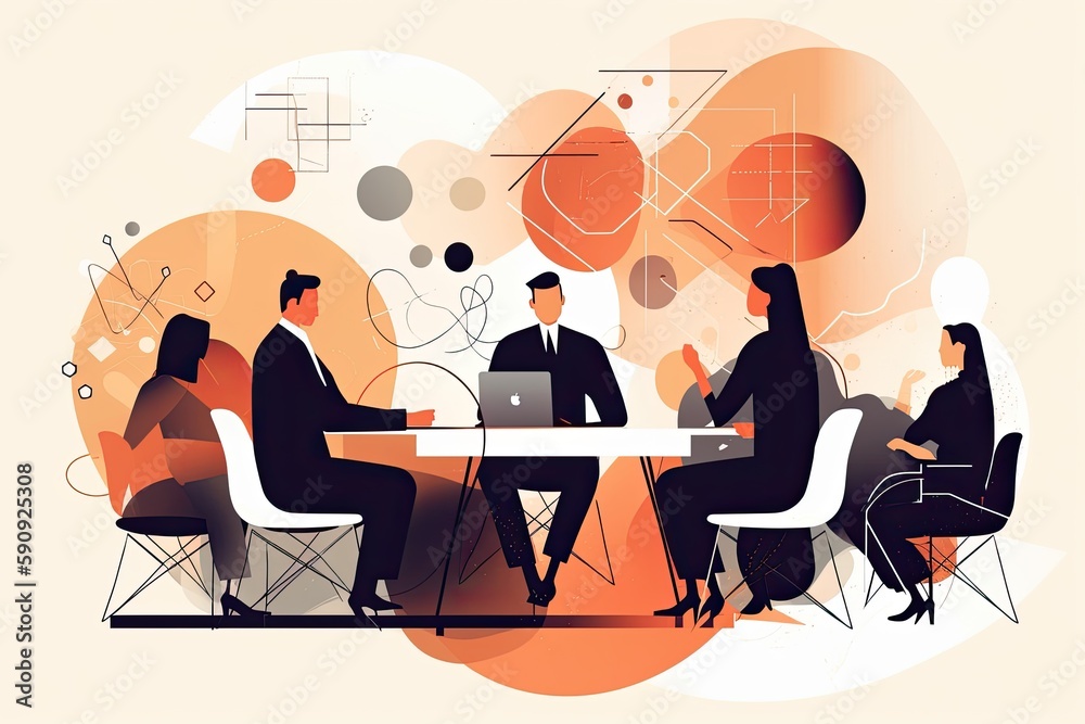 Project strategy team meeting or business future planning analysis tiny person concept Generative AI Project strategy team meeting or business future planning analysis tiny person concept Generative AI