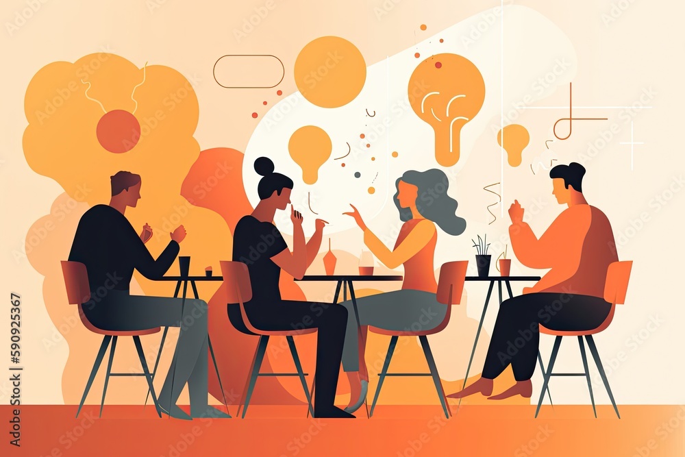 Project strategy team meeting or business future planning analysis tiny person concept Generative AI Project strategy team meeting or business future planning analysis tiny person concept Generative AI
