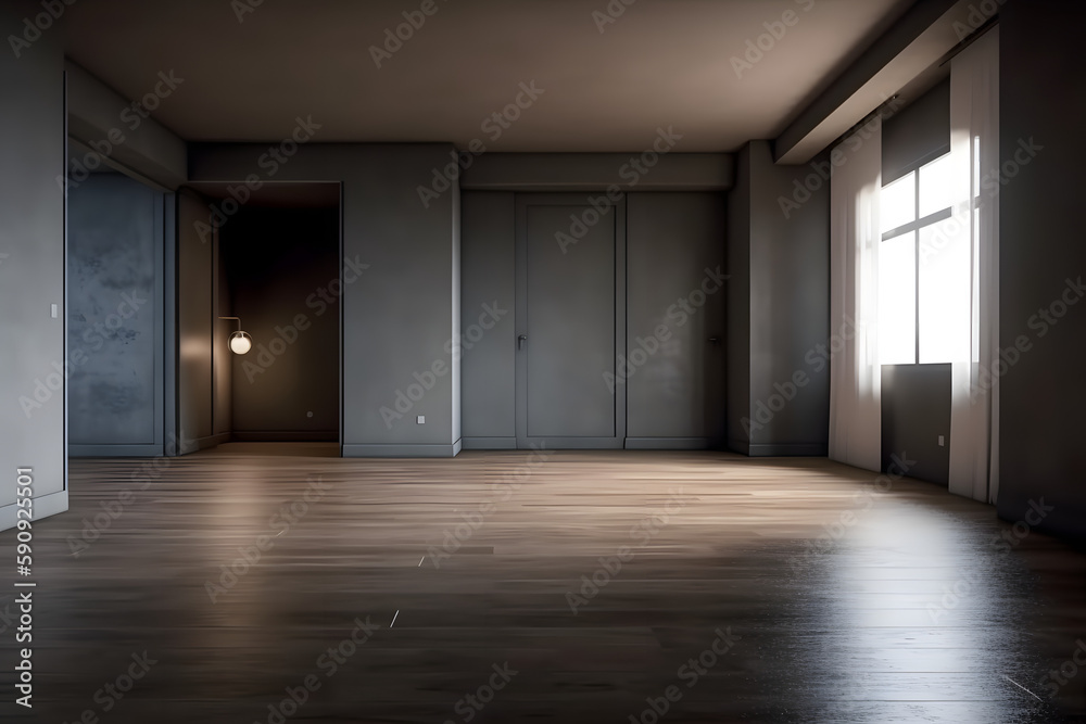 Modern Empty Room. Generative AI Modern Empty Room. Generative AI