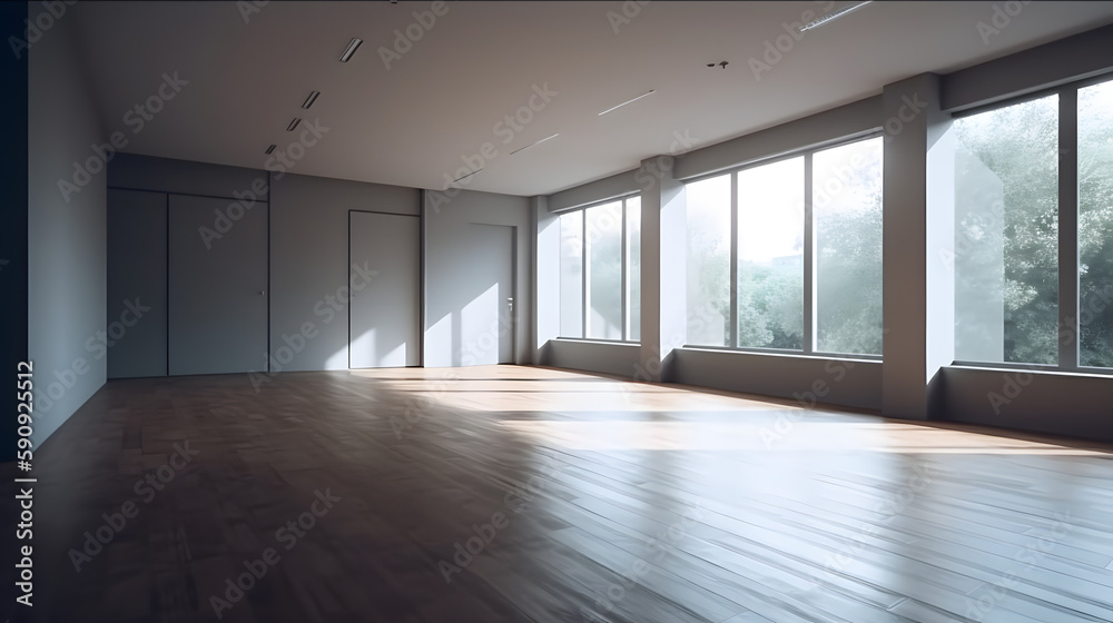 Fototapeta premium Minimalist Interior of empty room. Generative AI