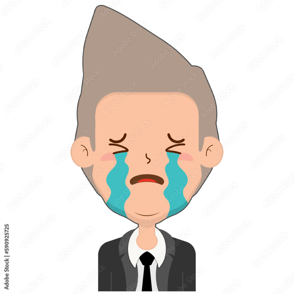business man crying and scared face cartoon cute business man crying and scared face cartoon cute