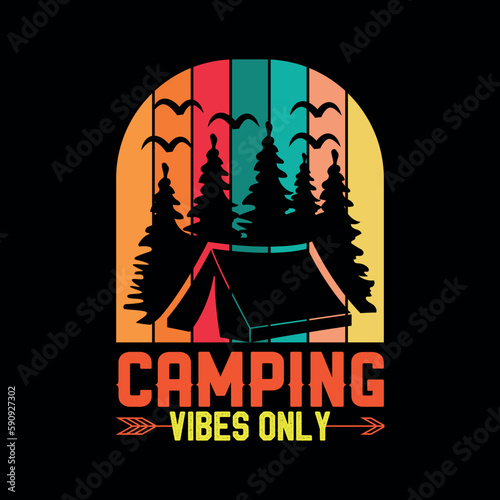 Camping Adventures mountains Outdoors Vector illustration t-shirt design Graphic T-Shirt Design
