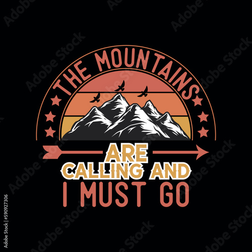 Camping Adventures mountains Outdoors Vector illustration t-shirt design Graphic T-Shirt Design
