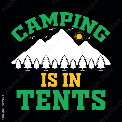 Camping Adventures mountains Outdoors Vector illustration t-shirt design Graphic T-Shirt Design