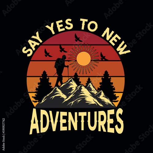 Camping Adventures mountains Outdoors Vector illustration t-shirt design Graphic T-Shirt Design