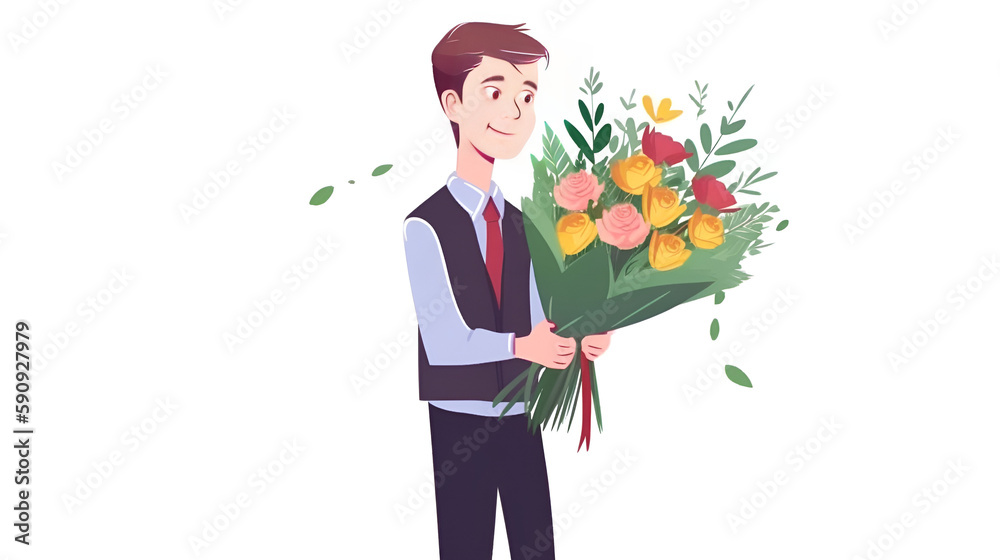 Teacher's day concept. Flat design illustration banner. Generative AI Teacher's day concept. Flat design illustration banner. Generative AI