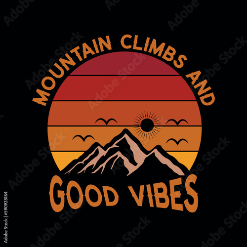 Camping Adventures mountains Outdoors Vector illustration t-shirt design Graphic T-Shirt Design