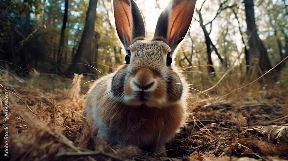 Rabbit in Nature. Generative AI
