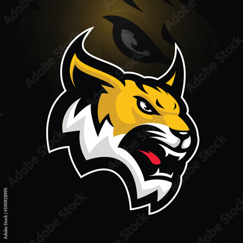 bobcat mascot design for esport and sport logo