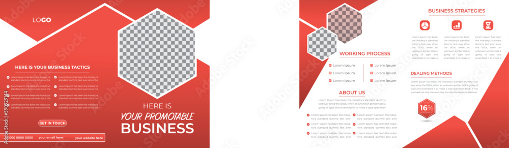 Corporate Creative Business Bifold 4 Page Brochure Flyer, Poster, Template
